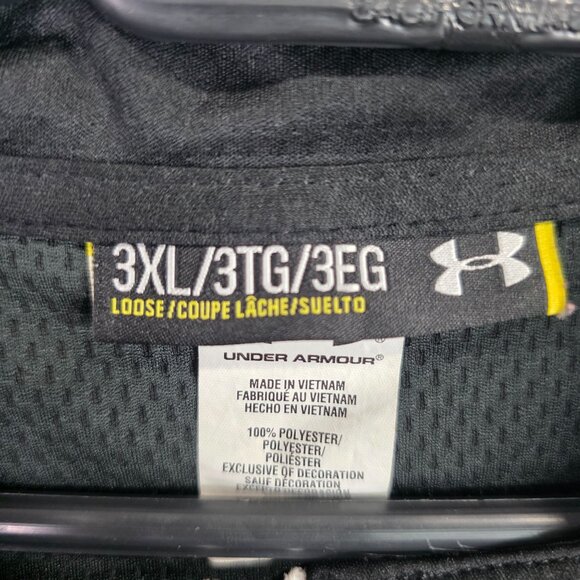 Mens Under Armour Black Pullover 1/2 Zip Loose Fit Shirt Long Sleeve Size 3XL - Picture 3 of 8